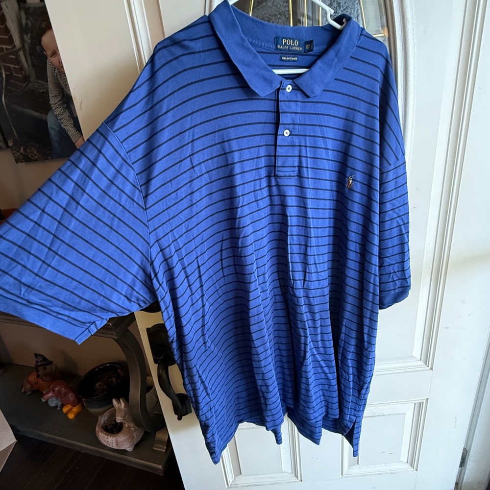 Ralph Lauren Men's Navy Striped Polo Shirt